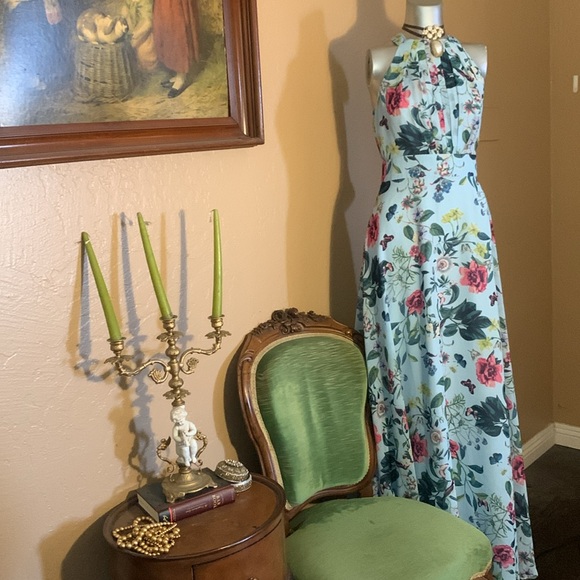 NWT Eliza J. Floral/Butterfly Halter Gown.  Sz 6 - Picture 5 of 6